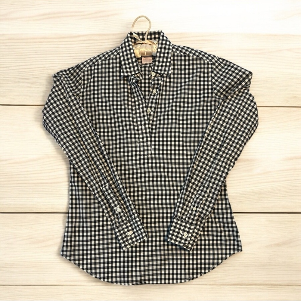 ANN MASHBURN Black and White Tomboy Popover Shirt